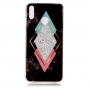 Etui plastikowe marmur mozaika do Honor 8X - czarne