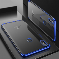 Cafele etui plastikowe przezroczyste z ramką do Xiaomi Mi 8 - niebieskie