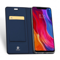 Dux Ducis Skin Pro pokrowiec skórzany flip do Xiaomi Mi 8 - niebieski