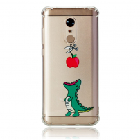 Odporne na wstrząsy etui dinozaur z jabłkiem do Xiaomi Redmi Note 5 - przezroczyste