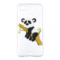 Etui ochronne miękkie panda na drzewie do Xiaomi Redmi 6 - przezroczyste