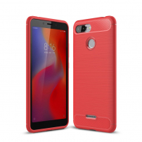 Etui ochronne z teksturą szlifowaną do Xiaomi Redmi 6 - czerwone
