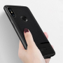 Etui z teksturą szlifowaną i skórzaną do Xiaomi Mi A2 Lite - czarne