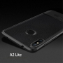 Etui z teksturą szlifowaną i skórzaną do Xiaomi Mi A2 Lite - czarne