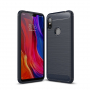 Etui ochronne z teksturą szlifowaną do Xiaomi Redmi Note 6 Pro - ciemnoniebieskie