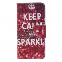 Pokrowiec flip Keep calm and sparkle do Xiaomi Redmi Note 6 Pro - czerwony