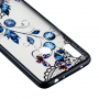 Etui ze wzorem koronki, motylów i roślin do Xiaomi Redmi Note 6 Pro - niebieskie