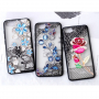 Etui ze wzorem koronki i róży do Xiaomi Redmi 6 - różowe