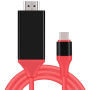 Adapter / kabel dużej prędkości 4K HDMI male / USB-C dla iPhone / iPad / MacBook - 2 m - czerwony
