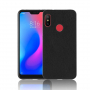 Etui ochronne plastikowe ze skórą sztuczną do Xiaomi Mi A2 Lite - czarne