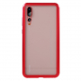 Ramka metalowa ze szkłem hartowanym do Huawei P20 Pro - czerwona