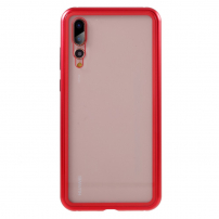 Ramka metalowa ze szkłem hartowanym do Huawei P20 Pro - czerwona