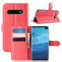 Litchi pokrowiec flip do Samsung Galaxy S10 Plus - czerwony