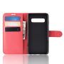Litchi pokrowiec flip do Samsung Galaxy S10 Plus - czerwony
