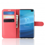 Litchi pokrowiec flip do Samsung Galaxy S10 Plus - czerwony