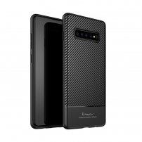 Ipaky etui z teksturą włókien karbonowych do Samsung Galaxy S10 Plus - czarne