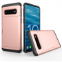 Etui plastikowe z przegródką na kartę do Samsung Galaxy S10 Plus - różowo-złote