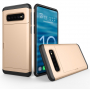 Etui plastikowe z przegródką na kartę do Samsung Galaxy S10 Plus - złote