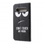 Pokrowiec flip Don't touch my phone do Samsung Galaxy S10 Plus - czarny