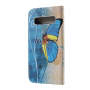 Pokrowiec flip motyl do Samsung Galaxy S10 Plus - niebieski