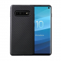 Etui plastikowe z teksturą włókien karbonowych do Samsung Galaxy S10 Plus - czarne
