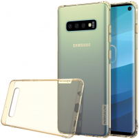 Nillkin etui przezroczyste z miękkiego plastiku do Samsung Galaxy S10 - złote