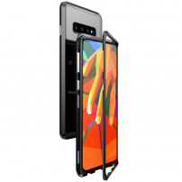 Luphie etui z ramką magnetyczną i szkłem hartowanym do Samsung Galaxy S10 Plus - czarne