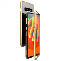 Luphie etui z ramką magnetyczną i szkłem hartowanym do Samsung Galaxy S10 Plus - złote