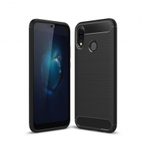 Etui plastikowe z teksturą szlifowaną do Huawei P20 Lite - czarne