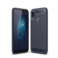 Etui plastikowe z teksturą szlifowaną do Huawei P20 Lite - ciemnoniebieskie