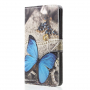 Pokrowiec flip niebieskie motyle do Huawei P20 Pro - szary
