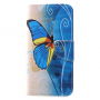 Pokrowiec flip motyl do Huawei P20 Pro - niebiesko-biały