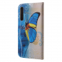 Pokrowiec flip motyl do Huawei P20 Pro - niebiesko-biały