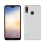 Etui plastikowe z teksturą karbonu do Huawei P20 Lite - srebrne