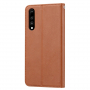 Pokrowiec skórzany flip do Huawei P20 Pro - brązowy
