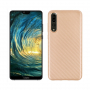 Etui plastikowe z teksturą karbonu do Huawei P20 Pro - złote