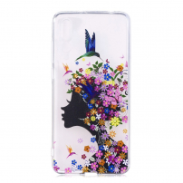 Etui plastikowe kwiatowa dziewczyna do Huawei P20 Pro - przezroczyste