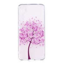 Etui plastikowe różowe drzewo do Huawei P20 Pro - przezroczyste