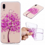 Etui plastikowe różowe drzewo do Huawei P20 Lite - przezroczyste