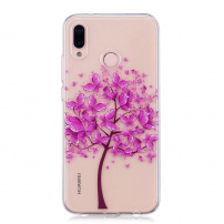 Etui plastikowe różowe drzewo do Huawei P20 Lite - przezroczyste