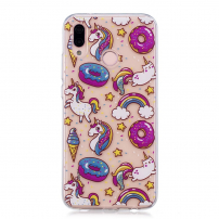 Etui plastikowe słodkie jednorożce do Huawei P20 Lite - przezroczyste