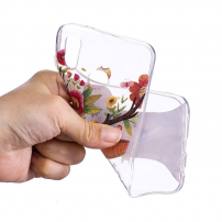 Etui plastikowe kwiatowy jeleń do Huawei P20 Lite - przezroczyste