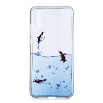 Etui plastikowe pingwiny do Huawei P20 - przezroczyste