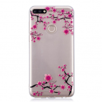 Etui plastikowe kwitnące drzewo do Huawei Y7 Prime (2018) - przezroczyste