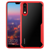 Odporne na wstrząsy etui z ramką do Huawei P20 - czerwone