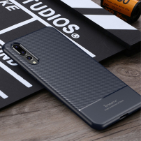 Ipaky etui plastikowe z teksturą karbonową do Huawei P20 Pro - ciemnoniebieskie