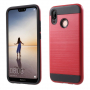 Etui plastikowe z teksturą szlifowaną do Huawei P20 Lite - czerwone