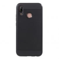 Etui plastikowe z teksturą szlifowaną do Huawei P20 Lite - czarne
