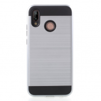 Etui plastikowe z teksturą szlifowaną do Huawei P20 Lite - srebrne