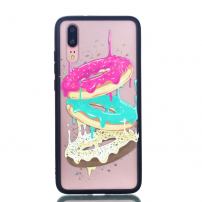 Etui plastikowe wytłoczone donuty do Huawei P20 - przezroczyste